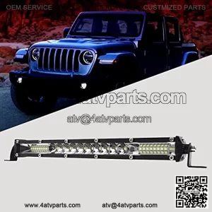 LED Working Fog Light Bar 10inch Mini 78W Single Row Car Roof Light Wire Harness Wiring for Trucks SUV, ATV, UTV, Jeep, Vehicle, Pickup (White Light)
