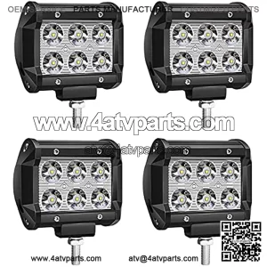 LED Pod Lights 4 Inch 18W 1800LM (Per Light) Waterproof Offroad Driving Lights Fog Lights Spot Beam LED Cubes Lights for Pickup Truck Jeep ATV UTV Boats,4Pack