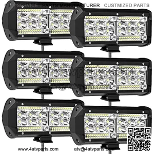 7 Inch LED Light Bar, 240W 24000lm LED Lights for Tractors, LED Work Lights for Truck, Spot Flood Combo Beam Off Road Light Pods Fog Lights for Boat Trailer Pickup Boat Car SUV ATV RV, 6Pcs