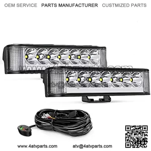 Side Shooter LED Pods with DRL 6.5 Inch 2089LM Spot Flood Combo LED Light Bar w/ 16AWG Wiring Kit for LED Fog Light Driving Light Auxiliary Light on Truck ATV UTV Jeep