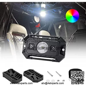 Universal Roll Bar Mount LED Light UTV Dome Light W/Switch Car Interior Light Roll Cage Utility Light Map Light for Polaris Can Am RZR Kawasaki Golf Car Trucks ATV - RGBW