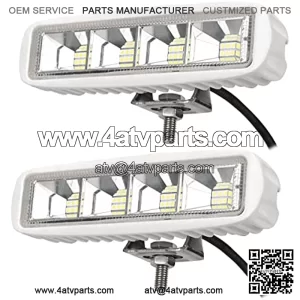 6 inch 72W Waterproof Led Boat Lights Spotlights Deck/Dock Marine Lights 4000LMS 120??Flood Light Led Light Bar, 2 Pack, 12/24 V