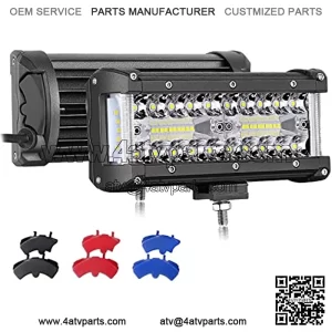 Side Shooter Led Pods,Auto Power Plus 300W 7 Inch Led Light Bar Spot Flood Combo Led Work Light Triple Row Super Bright Off Road Driving Fog Lights Led Cubes for Truck UTV ATV Boat 2PCS