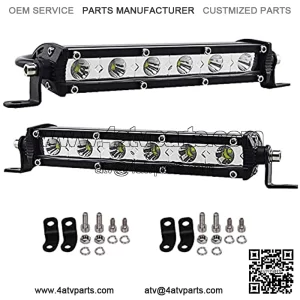7 inch 30W Ultra Slim Single Row LED Light Bar Spot Beam with Mounting Bracket for Chevrolet Dodge Ford GMC Jeep Ranger ATV UTV SUV