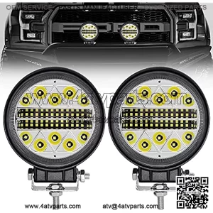 4.5" Round LED Work Light Bar 126W Waterproof Driving Light, Spot & Flood Light Off-Road Lights Truck Light Tractor Light Boat Light for Truck Pickup Jeep SUV ATV UTV-2pcs