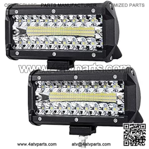 (2 Pack) ASEMI 6.5-Inch Car Light Bar 150watt Work Light Driving Fog Off Road Lights Triple Row 50 Pieces LED Chips IP67 Waterproof Spot Beam Light LED Cubes Lights for Pickup Truck ATV UTV Boat