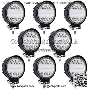 LED Light Bar Turboo 8pcs 4 inch 96w Round LED Offroad Light Pods Spot Flood Combo Work Light Off Road Driving Light Fog Lights Waterproof for Trucks Jeep ATV UTV SUV Pickup Boat