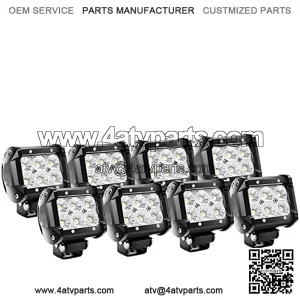 60001F-D LED Light Bar 8PCS 4Inch 18W LED Bar 1260lm Flood Led Off Road Driving Lights Led Fog Lights Jeep Lighting LED Work Light for Van Camper SUV ATV