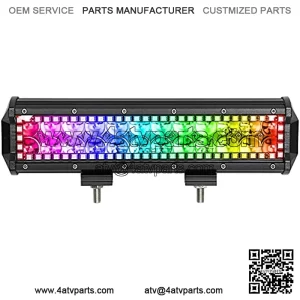 12 inch 72w Led Light Bar with Chasing RGB Halo 10 Solid Multi-Colors Over 72 Flashing Modes for Driving Fog Lamp Offroad SUV ATV Truck Boat Free Wiring Harness