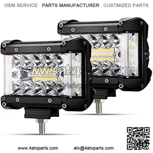 Side Shooter LED Pods 4 Inch Spot Flood Combo LED Light Bar,60W 8000LM Work Lights Off Road Driving Fog Bumper Lights for ATV UTV Truck Boat,IP68,1 year warranty(2pcs)