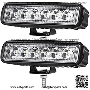 Single Row LED Light Bar 2PCS 18W 6Inch Spot Led Light Pods Light Offroad Work Light Fog Lights Driving Light for Truck Boat Tractors SUV ATV 4WD Car Golf Cart 12V 24V