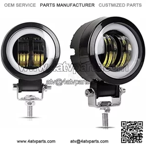 For Car Motorcycle Lights 3 Inch Fog Light White 6500K 10-60V DC Waterproof Round LED Angel Eye Light Strip Off-Road Vehicle Marine Work Light Motorcycle Light Jeep ATV UTV SUV Boat Marine 4X4