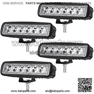 LED Light Bar 4Pcs 6Inch 18W Spot Led Work Light Bulb LED Light Pod Driving Light Fog Light Offroad Light Waterproof ATV SUV Pickup Trucks Boat 12V 24V