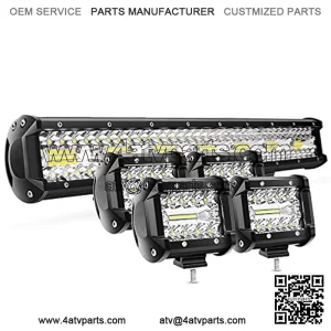 20 Inch 420W Triple Row Flood Spot Combo Led Light Bar 4PCS 4Inch 60W LED Pods Driving Boat Lights Led Off Road Trucks Lights (ZH415)