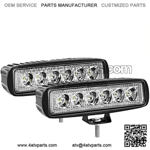 LED Light Bar 2PCS 18W 6Inch Flood LED Pods Offroad Led Work Light Driving Light Fog Light Boat Light Waterproof for SUV ATV 4WD Car Truck Golf Cart 12V 24V
