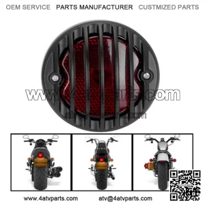 Motorcycle Accessories Cool Black Fence Motorcycle Retrofit Tail Light Electric Vehicle Brake Light Harley Retro Metal Tail Light