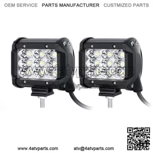 Tri Row 4"inch 90W LED Work Light Bar FLOOD Pods for Can-am Polaris RZR ATV UTV (For: More than one vehicle)