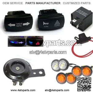 Street Legal LED Rocker Switch Turn Signal Kit For UTV SXS Kawasaki Mule Teryx 4