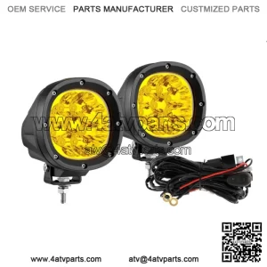 for ATV UTV Pair 4in 80W LED Work Lights Amber Offroad Driving Fog Lamp (For: More than one vehicle)