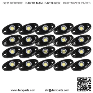 20X White LED Rock Lights Underbody Trail Rig Glow Lamp for Can-am Polaris ATV (For: More than one vehicle)