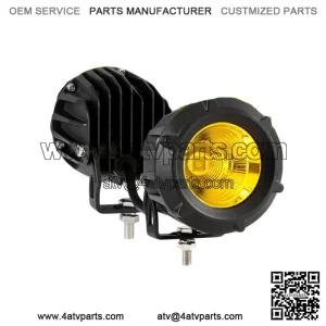 2x 3.5"Inch LED Round Driving Fog Lights Amber Combo Pods for Can-am Polaris ATV (For: More than one vehicle)