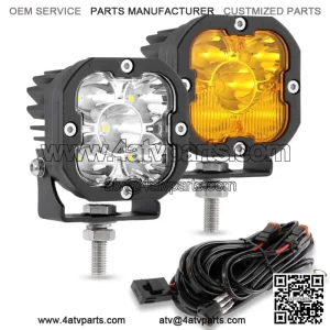 White Yellow LED Fog Light Driving Lamp Pods For Can-am Polaris ATV UTV (For: More than one vehicle)