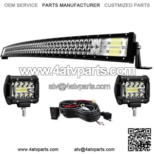 for Kawasaki Teryx Teryx4 Mule 610 4010 52inch 684W LED Light Bar+4" Pods+Wiring