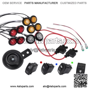 For Kawasaki Mule Pro Teryx 4 LED Turn Signal Street Legal Horn Kit SXS UTV 12V