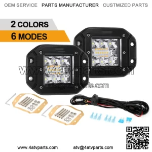 5" Amber White Strobe LED Driving Fog Lights Spot Cube Pods Truck ATV 4" (For: More than one vehicle)