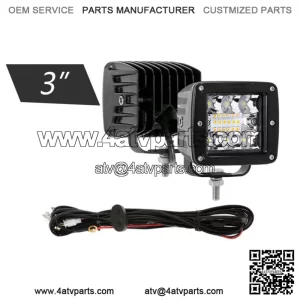 3 INCH LED WORK LIGHT BAR PODS DRIVING FLOOD FOR POLARIS RZR XP 1000 ATV (For: More than one vehicle)