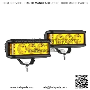 Pair 5" In 60W LED Work Lights Amber Offroad Driving Fog Pods ATV UTV (For: More than one vehicle)