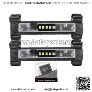 2Pcs Roll Bar Cage Mount UTV LED Dome Lights Interior Lights Offroad Truck White