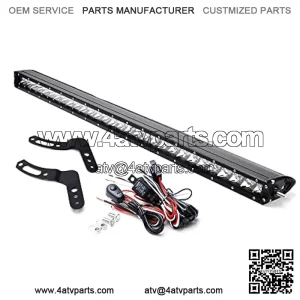 Roof Mount 30-Inch LED Light Bar Kit Compatible with 2011-18 Polaris RZR XP 800 900 1000, Include 150W Single-Row LED Lightbar, Front Rollbar Fit Bracket Mounts & On/Off Switch Wiring Kit