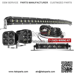 For Can-Am Maverick X3 Upper Roof 50" Curved LED Light Bar +7" +4" Pods Lights