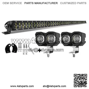 For Can-Am Maverick X3 MAX Turbo 42" LED Light Bar Roof + 3" Dual Color Pods
