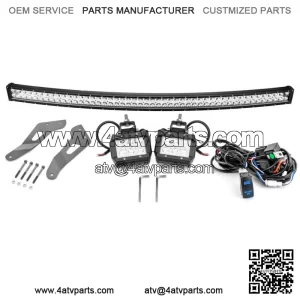 50" LED Light Bar+3" Light Pods w/Roof Bracket Wire For Can-am Maverick X3 Max