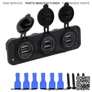 Center console 4.2A dual aperture dual USB red, blue and green cination