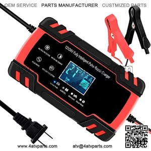 Car Battery r, 12V/8A 24V/4A Smart Automatic Battery r Maintainer Trickle r for Car Truck Motorcycle Lawn Mower Boat Marine RV SUV ATV SLA Wet AGM Gel Cell Lead Acid Battery