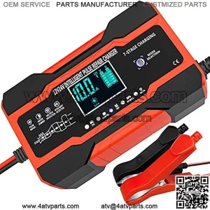 10-Amp Car Battery Charger, 12V and 24V Smart Fully Automatic Battery Charger Maintainer Trickle Charger w/ Temperature Compensation for Car Truck Motorcycle Lawn Mower Boat Marine Lead Acid Batteries
