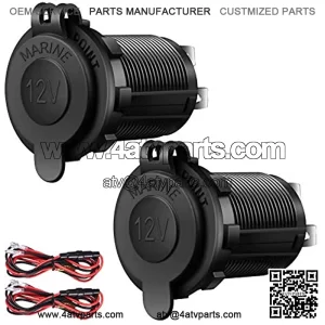2 Pack Cigarette Lighter Socket Car Marine Motorcycle ATV RV Lighter Socket Power Outlet Socket Receptacle 12V Waterproof Plug by ZHSMS