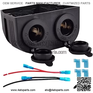 12-24V Dual Cigarette Lighter Splitter Power Adaptor Sockets Combination Accessory Outlet for Car and Marine