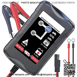 LST Trickle Battery Charger Automatic Maintainer 6V 12V Smart Float Charger for Automotive Car Motorcycle Lawn Mower Tractor SLA ATV AGM GEL CELL Lead Acid Batteries