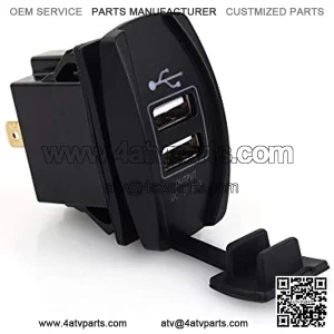 CSW01853 Replacement Part for Car Motorcycle Boat Dual USB Power Waterproof Charger Carling ARB Rocker Switch Blue Led