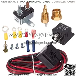 185 to 200 Degree Electric Fan Thermostat Sensor Temperature Switch 50 amp Relay Kit