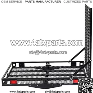 Hitch Mount Wheelchair Carrier, Mobility Scooter Loading Ramp, Heavy Duty Strong Hitch Cargo Carrier, 500 Lbs Capacity (Unfoldable)
