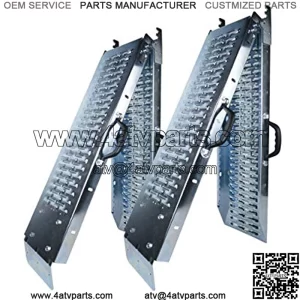 Twin Pack Foldable Loading Ramp Galvanized Steel Portable Scooter Quad ATV 73x8.8 1000lbs??Pair??