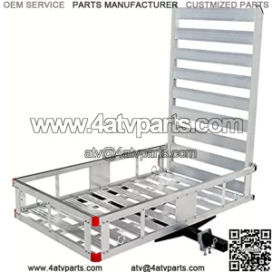 80779 Aluminum Hitch Mount Cargo Carrier with 47" Long Ramp, 1 Pack , Grey