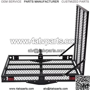 Hitch Mount Wheelchair Carrier, Mobility Scooter Loading Ramp, Heavy Duty Strong Hitch Cargo Carrier, 500 Lbs Capacity (Foldable)