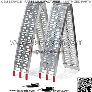 Two 7.5 ft. Aluminum Plate Top Lawn Mower ATV Truck Loading Ramps