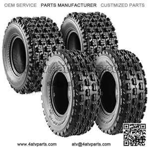 Set of 4 Sport ATV Tires 22x7-10 Front & 20x10-9 Rear UTV Tires 4PR 22x7x10 ATV Quad Tires - 10077/10081